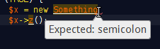 Expected: semicolon