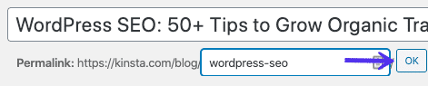 Editing your post's slug