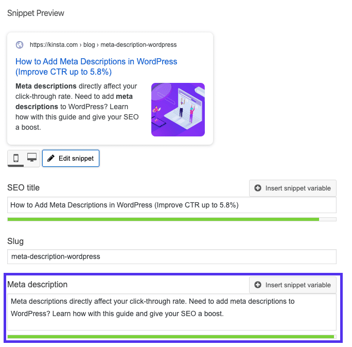 WordPress SEO: Meta descriptions