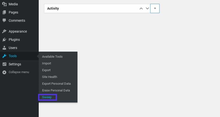 The WP-Sweep plugin in WordPress.
