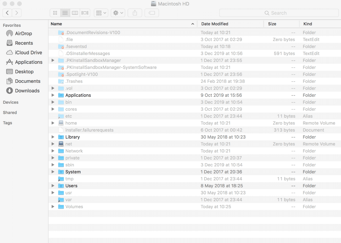 Show hidden files on Mac.