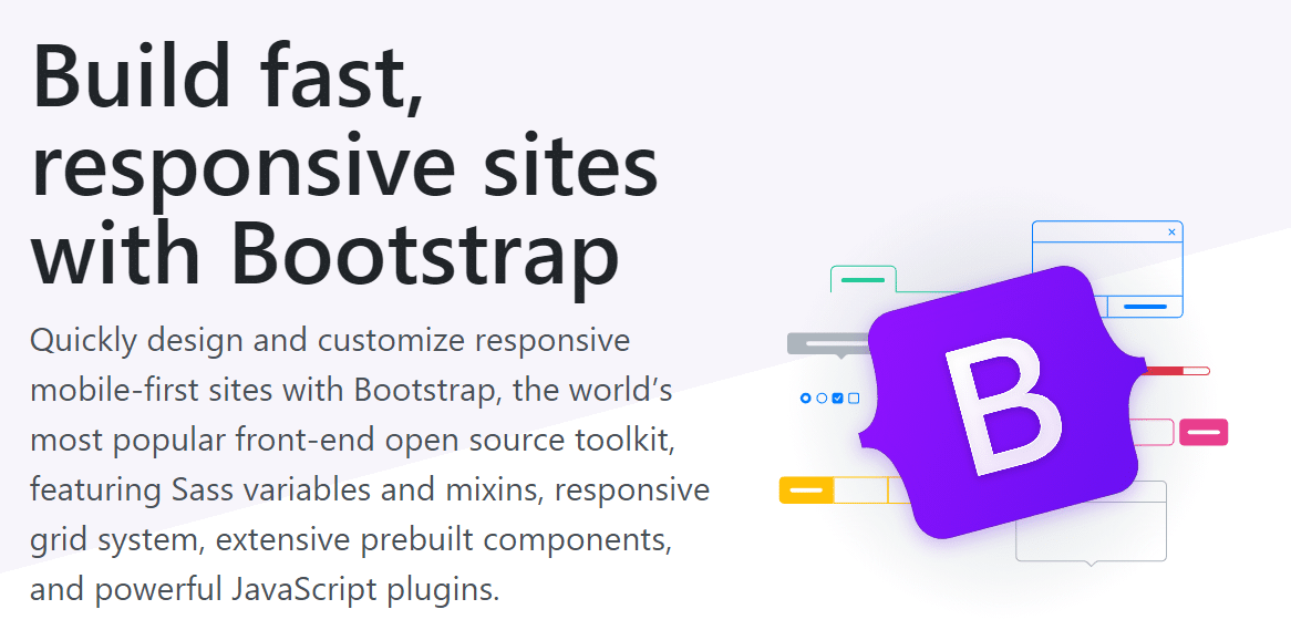 The Bootstrap homepage with the headline 