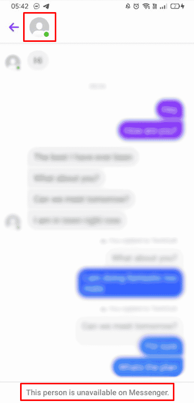 If you see a warning saying This person is unavailable on Messenger and their name goes by Facebook user, it means their Messenger account is disabled