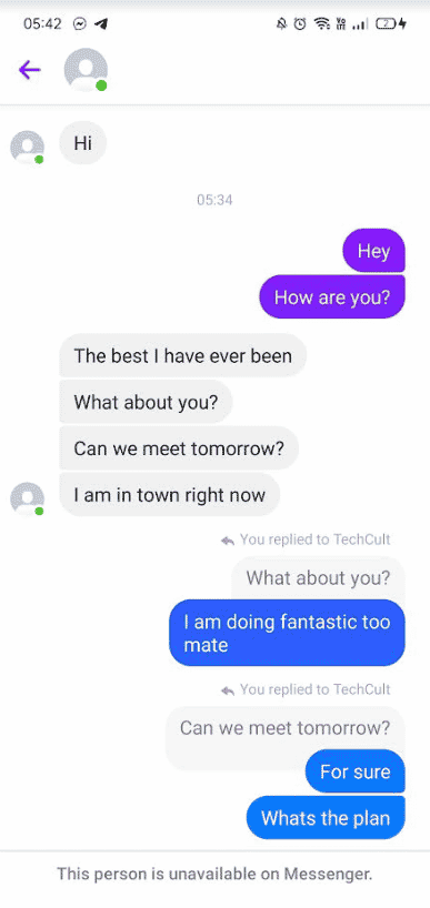 Go to the conversation of the person whose messages you would like to read | What Does a Deactivated Facebook Account Look Like on Messenger?