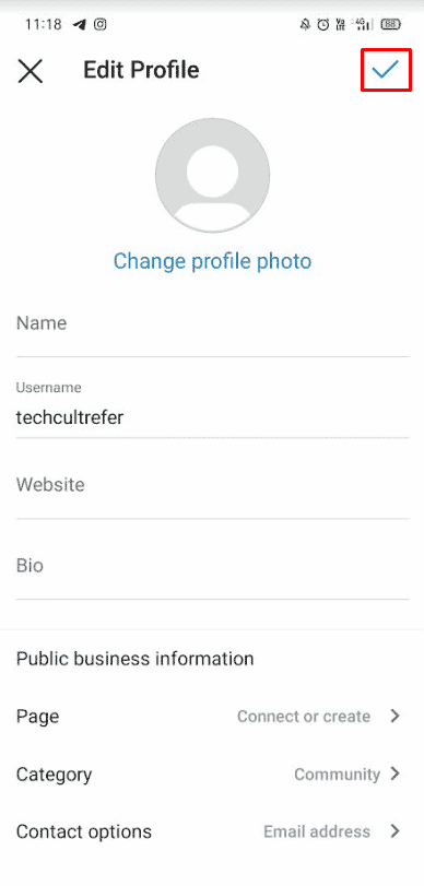 . Tap on the tick-mark at the top right corner.