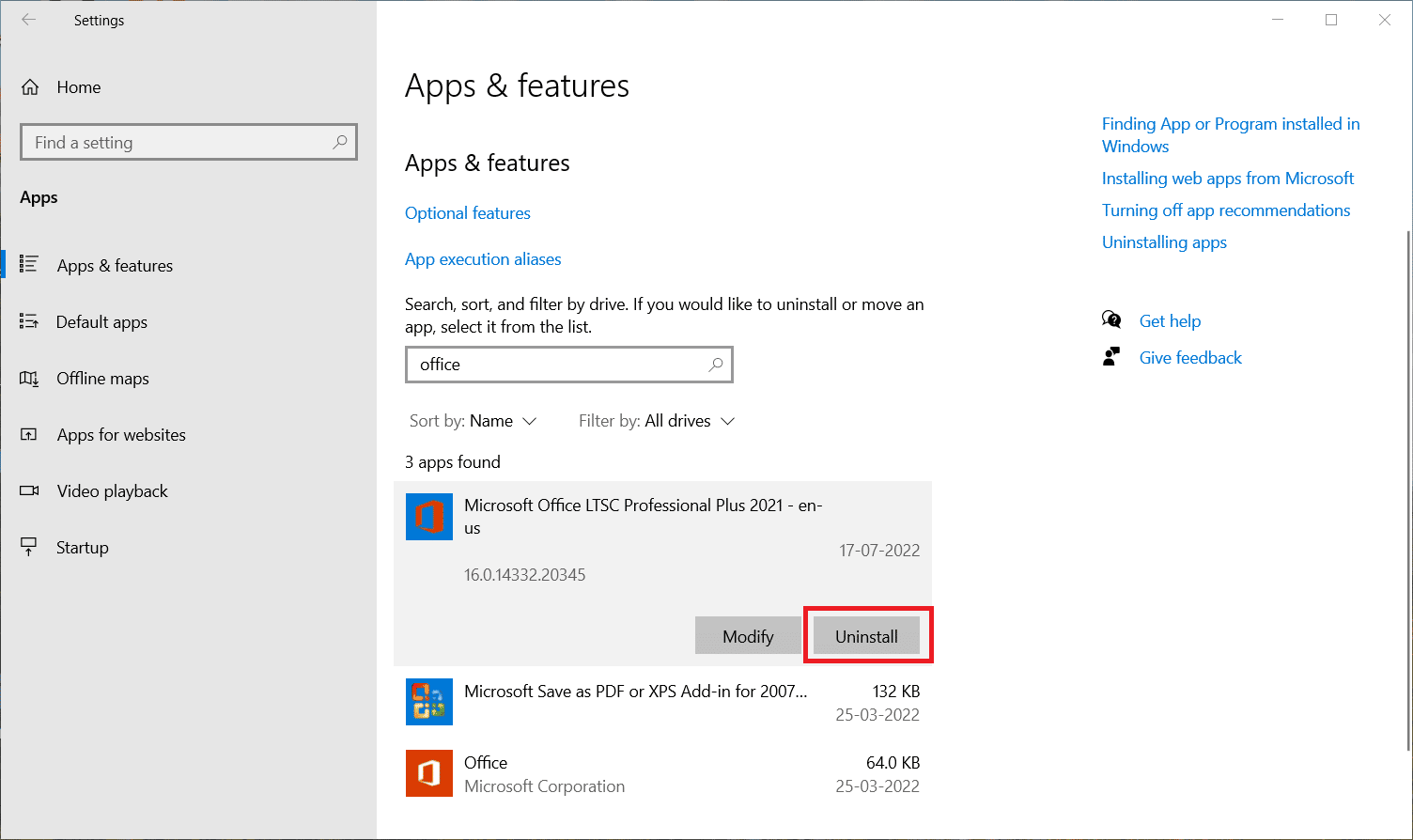 Click Uninstall. Fix Office Error Code 1058 13 in Windows 10