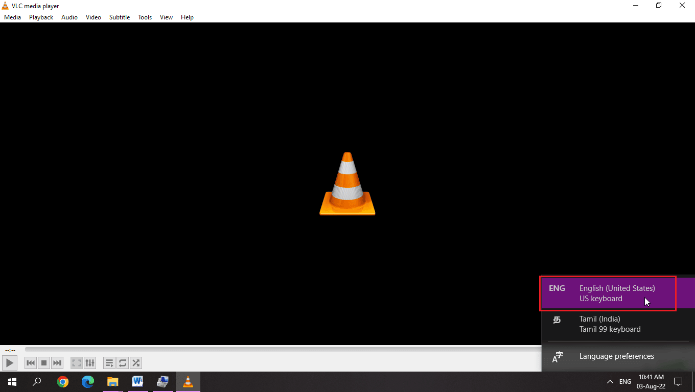 select English input method. Fix VLC Hotkeys and Shortcuts Not Working