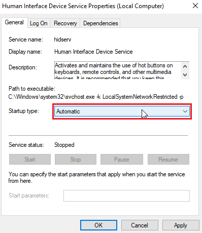 click on the startup type dropdown. Fix VLC Hotkeys and Shortcuts Not Working