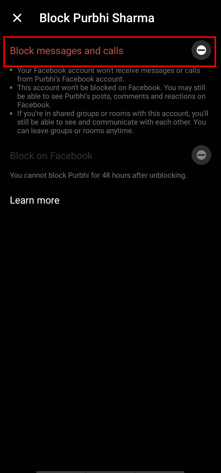 Tap on Block messages and calls
