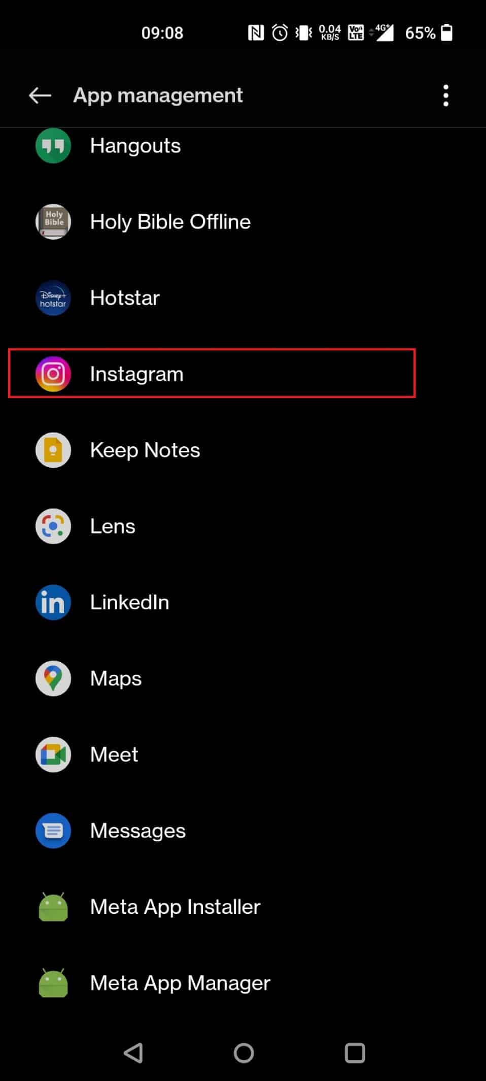 Navigate and tap on the Instagram app