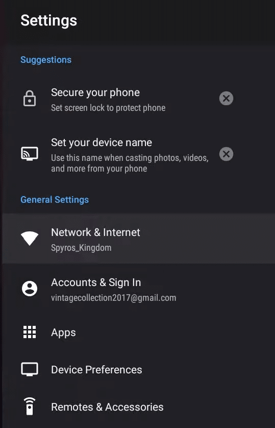 android tv settings. Fix Hulu Error Code 2 975
