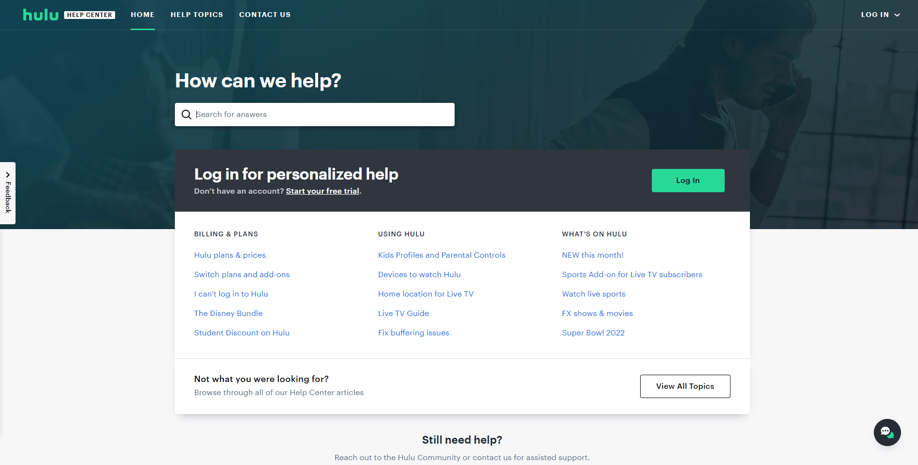 Hulu support page. Fix Hulu Error Code 2 998