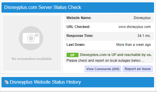 Check Disney Plus Servers