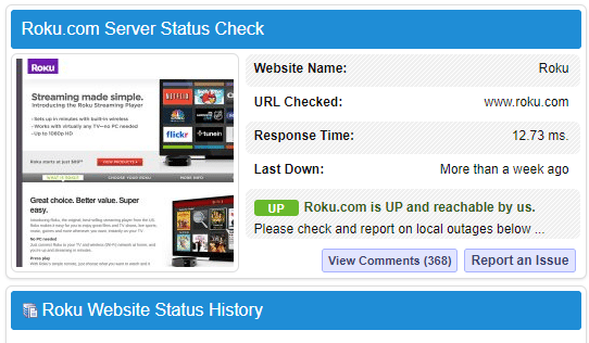 Check Roku Servers