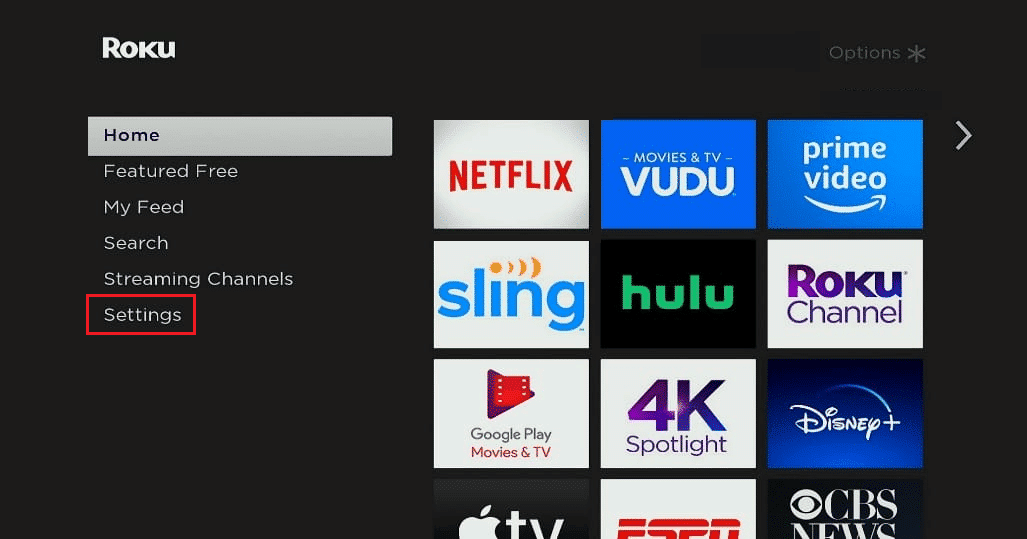 roku setting
