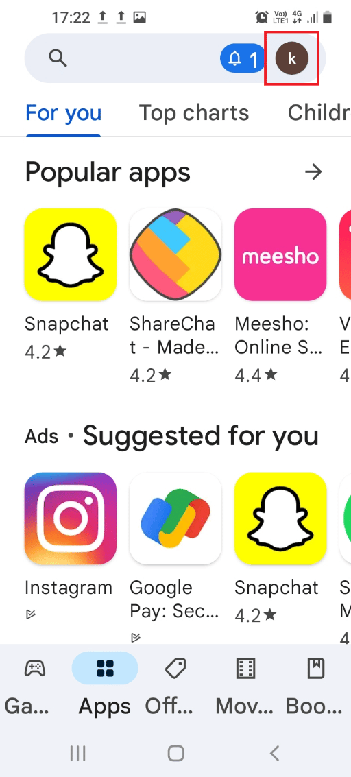 Tap on the Profile icon