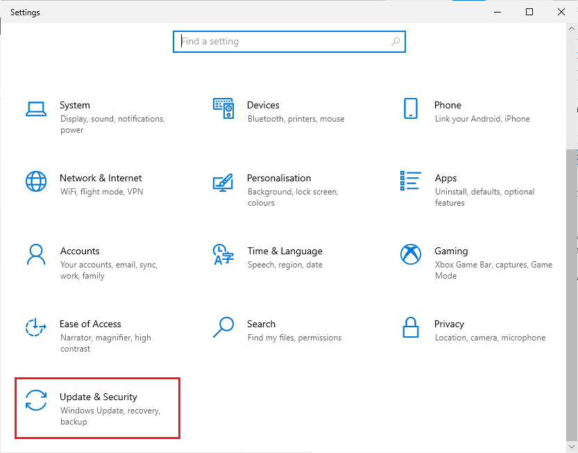 Click on Updates and Security. Fix Unable to Display Current Owner