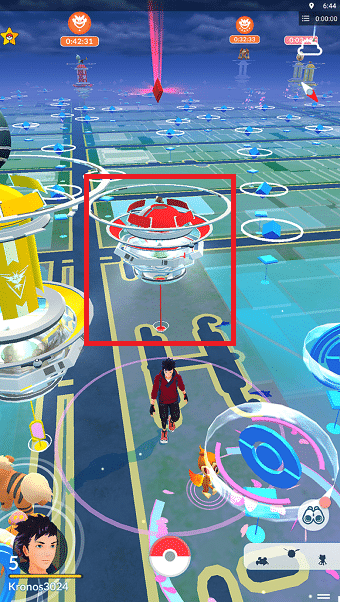 Locate a gym and go close enough to it for it to open and tap on it