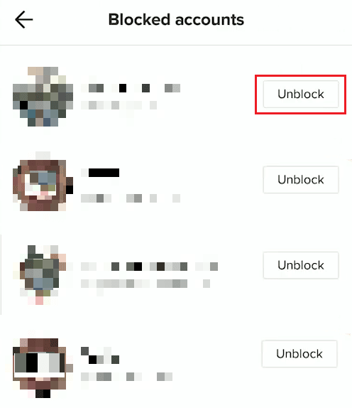 tap on Unblock | block and unblock someone on TikTok | unblock someone on TikTok without an account