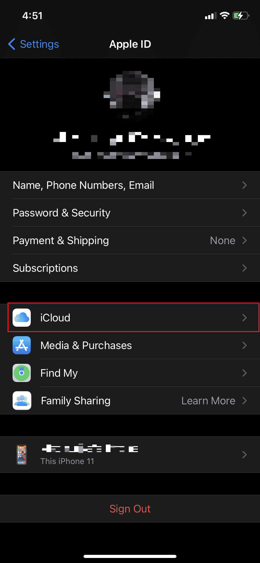 Tap on Apple ID - iCloud | How to Delete Messages from iCloud | remove iCloud messages