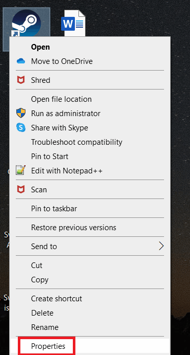 click on Properties