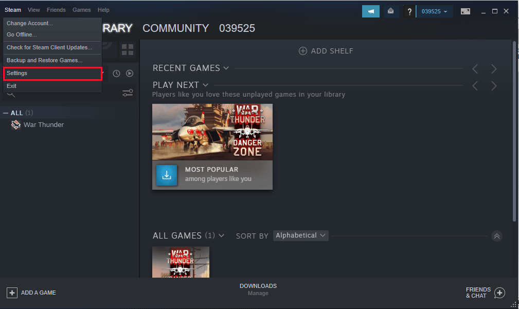 click on settings 