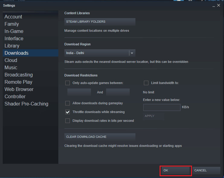 click the OK button. Fix CS Go Update Download Error
