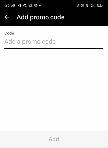Enter a promo code if you have one and tap on Add