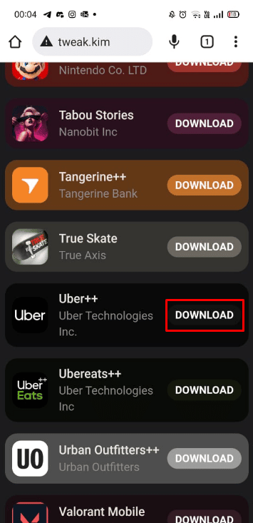 Swipe down and tap on DOWNLOAD next to Uber plus plus | unlimited Uber | Is There Any Uber Free Ride Hack?