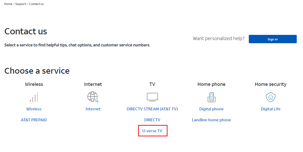 Select the U verse TV option. Fix Uverse Code 0 Failed to Load Resource