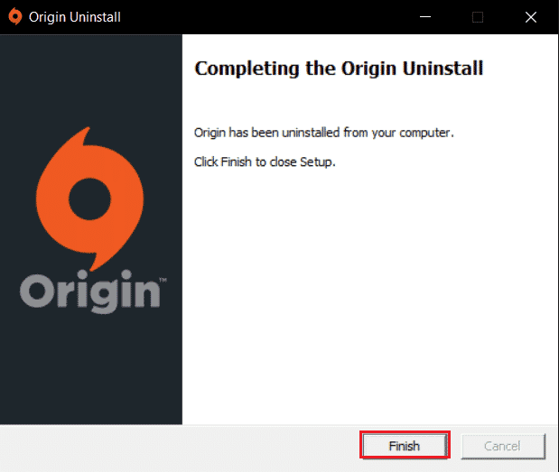 click on Finish to complete Origin Uninstallation. Ways to Fix Sims 4 Unable to Start Video Card