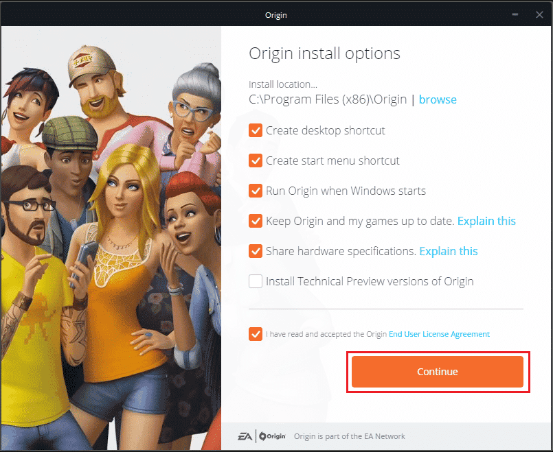 click on Continue to install Origin. Ways to Fix Sims 4 Unable to Start Video Card