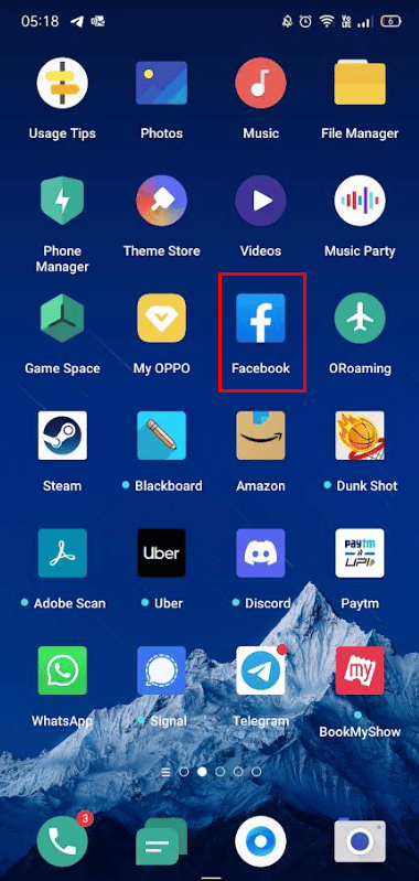 Launch the Facebook app.