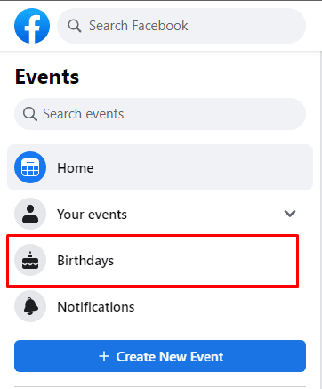 Click on Birthdays | what happened to birthdays on Facebook | turn On/Off Facebook notifications