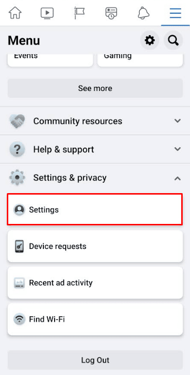 Select settings