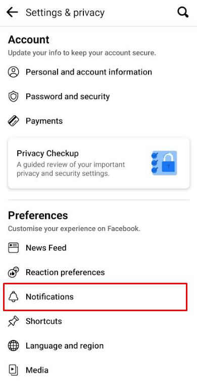 Tap on Notifications