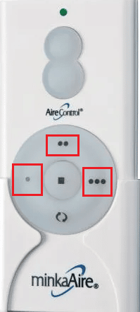 Speed Buttons Minka Aire remote