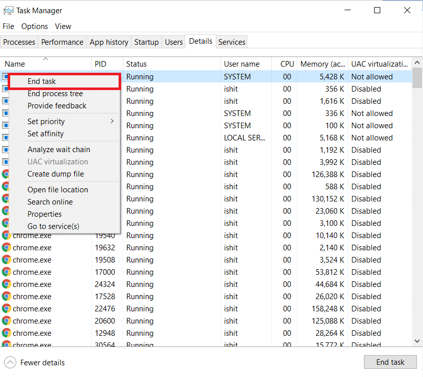Right click on the process and choose End task. Fix Origin Stuck on Resuming Download in Windows 10
