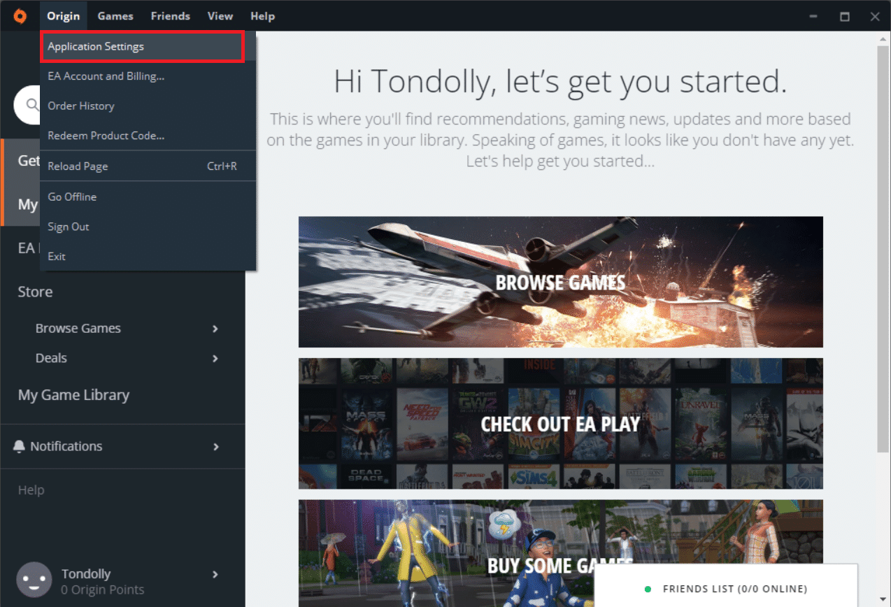 Select Application Settings. Fix Origin Stuck on Resuming Download in Windows 10