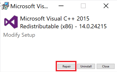 click on Repair. Fix Dota 2 Not Responding in Windows 10