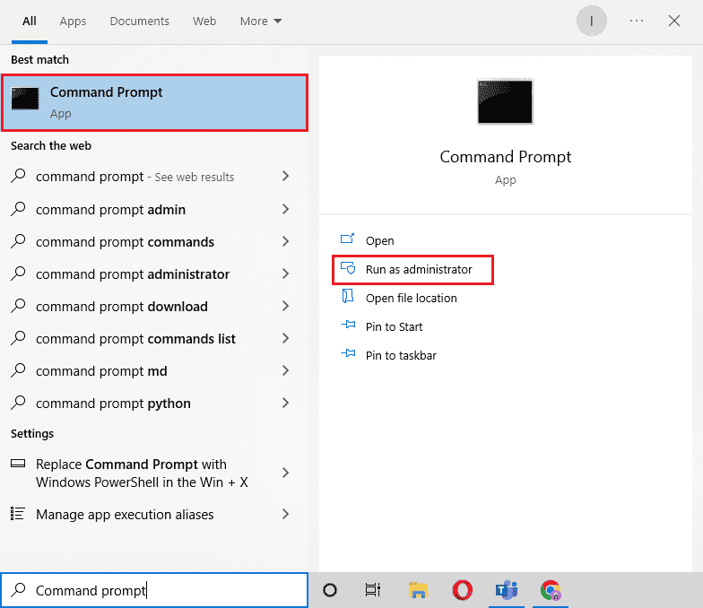 Open Command Prompt as administrator