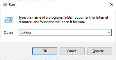 type dxdiag then hit Enter in Run dialog box. Fix Dota 2 Not Responding in Windows 10