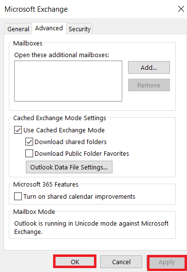 Click on Apply and then OK. Fix Outlook Error 0x8004102a in Windows 10
