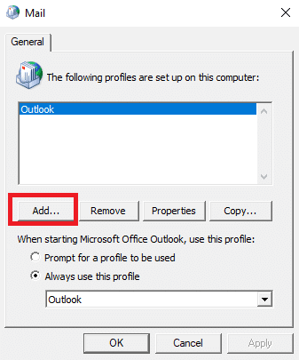 Click on the Add button