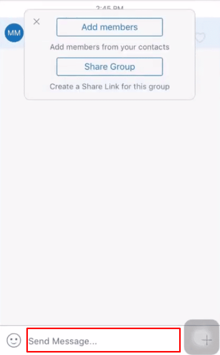 In order to compose a text message, tap on the Send Message… button. 