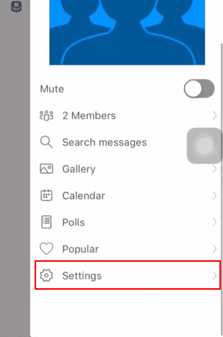 Now under the group menu, select the Settings option. | How Can You Leave a GroupMe Chat