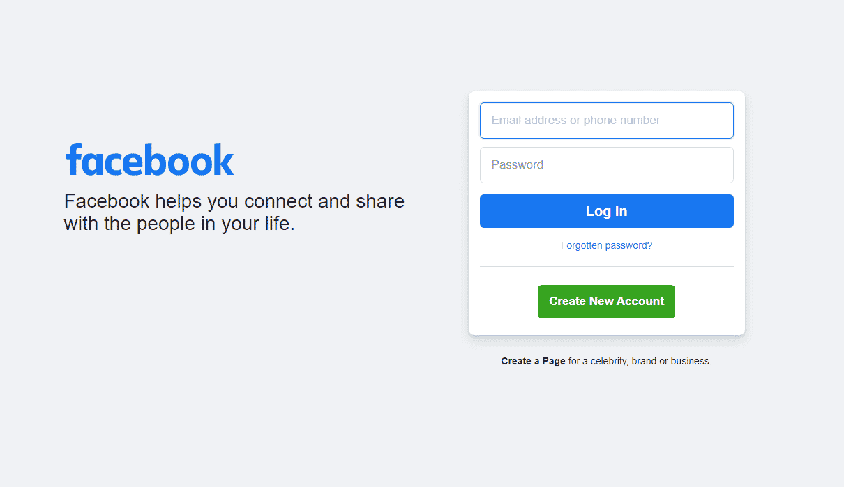 Login to your Facebook account in a browser. Fix No Data Available on Facebook Likes