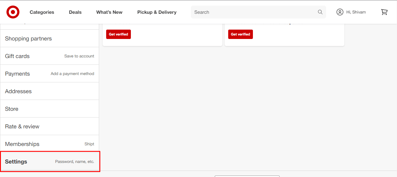 Then click the Settings option, to switch to the settings tab.