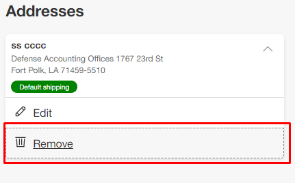  Click on the Remove option. 