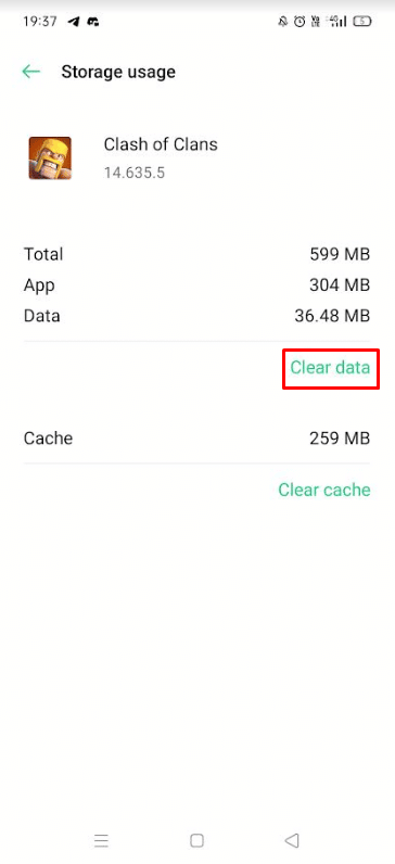 Tap on Clear data